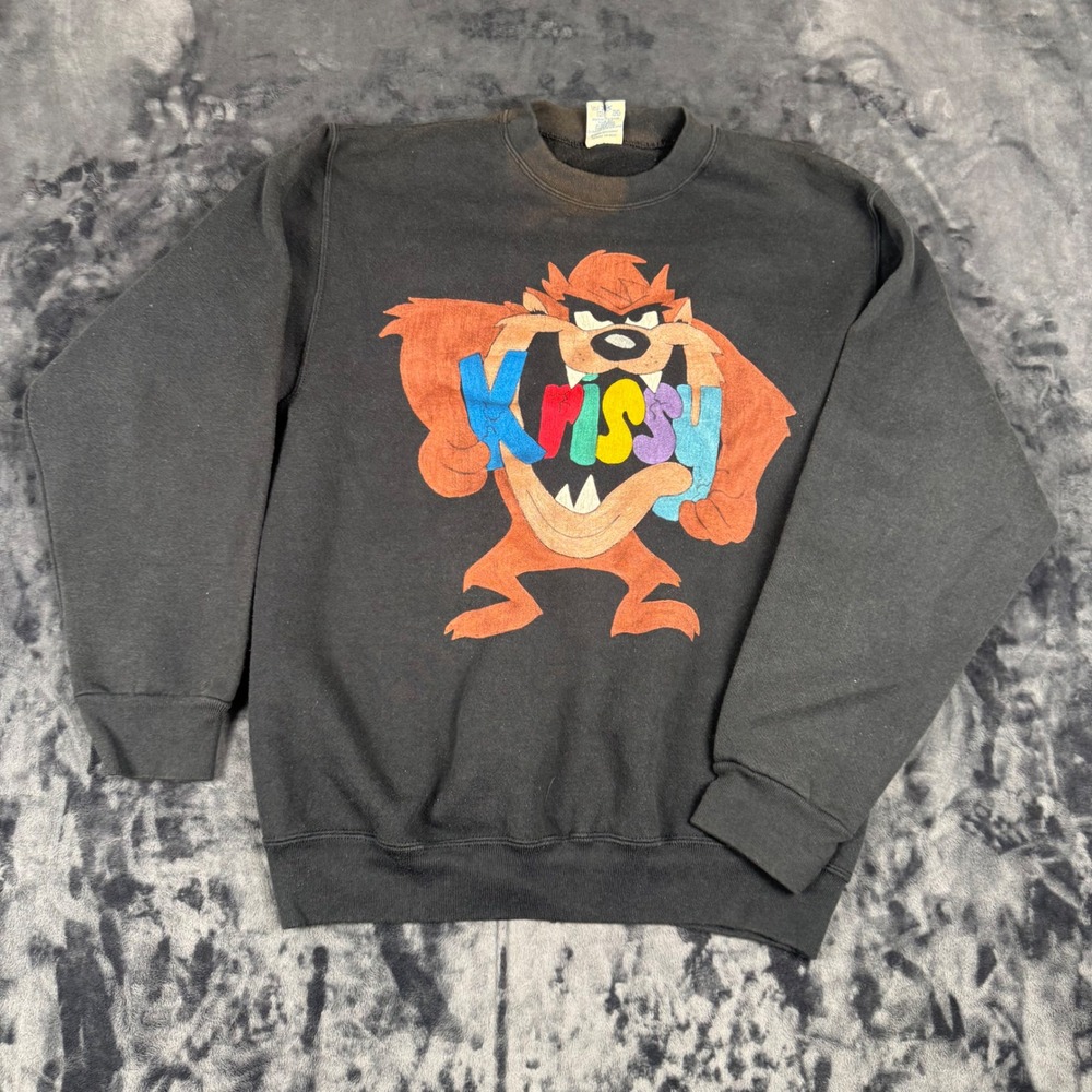 Salem Sportswear Sweatshirt Unisex M Black Taz Looney Tunes Krissy Vintage 90s